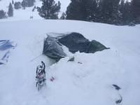 my trench pole collapsed..got snow